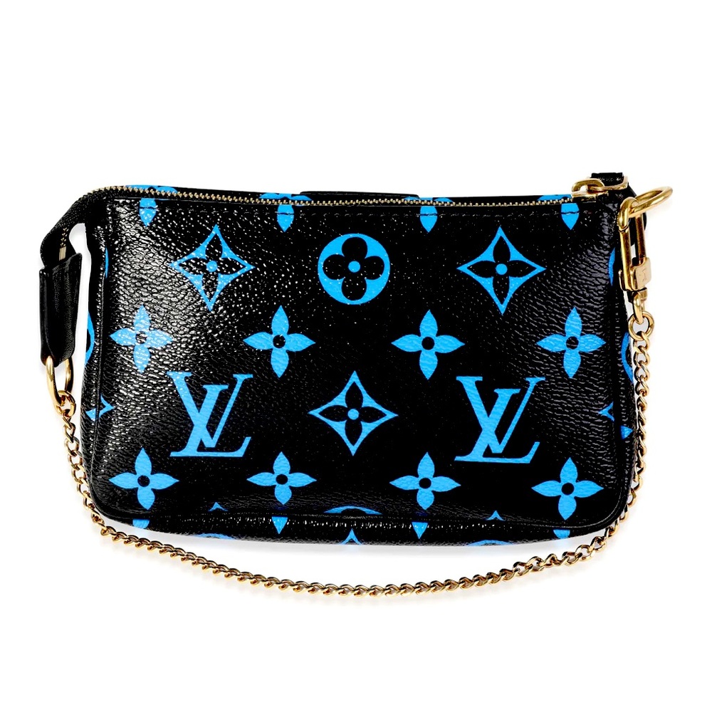LOUIS VUITTON Colored Monogram Mini Pochette in Digital Bleu / Blue and Black